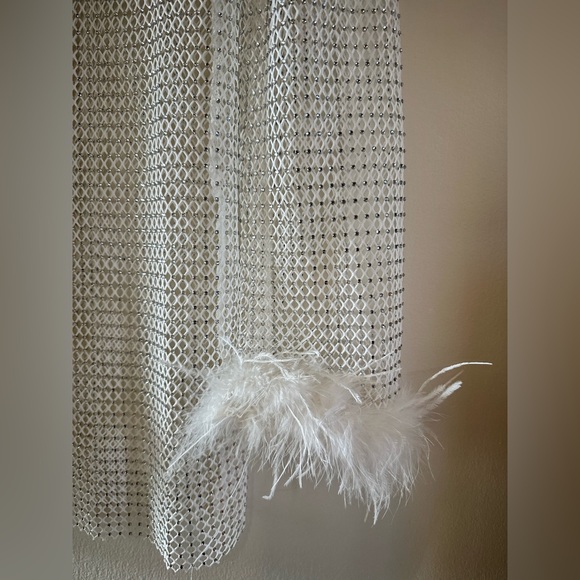 White Rhinestone Mesh Mini Dress - Picture 5 of 10
